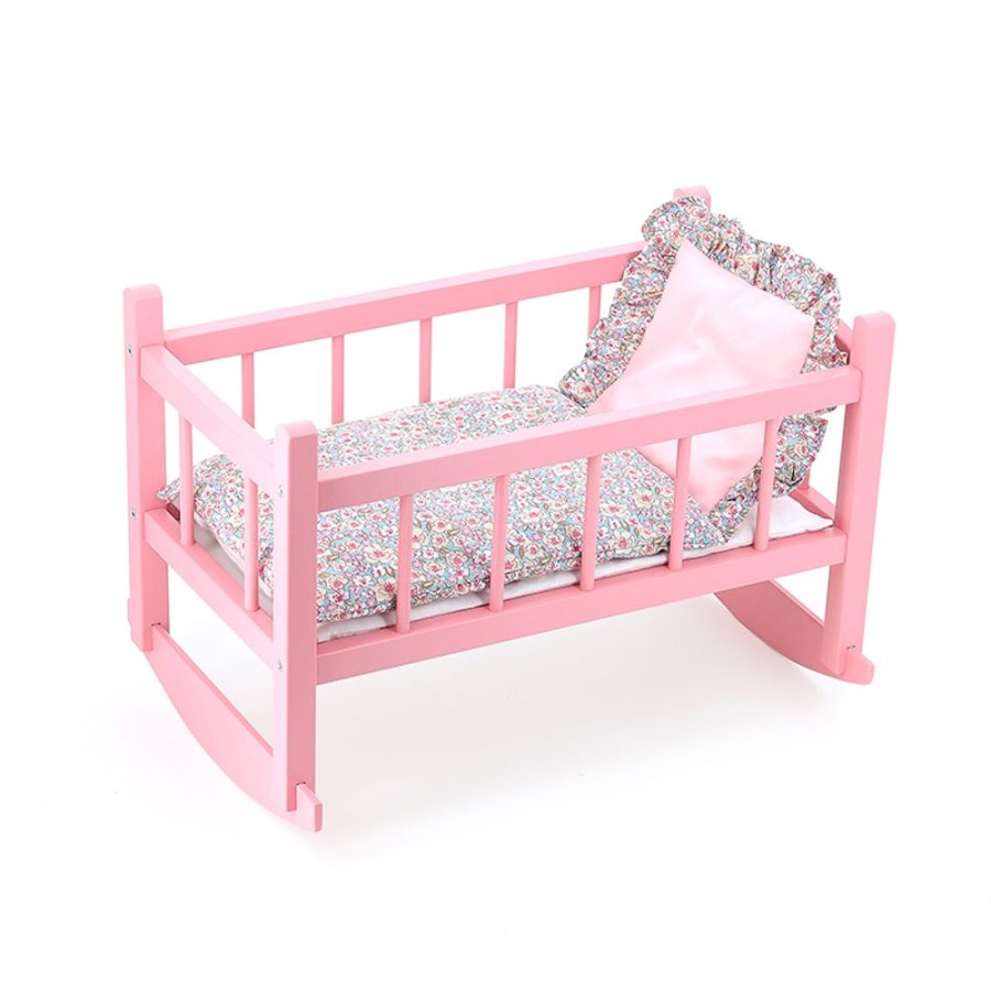 Poupees Petitcollin Vilac Couffins Et Lits | Lit Bercelonnette Rose Vanille-Fraise Jusqu'A 40 Cm