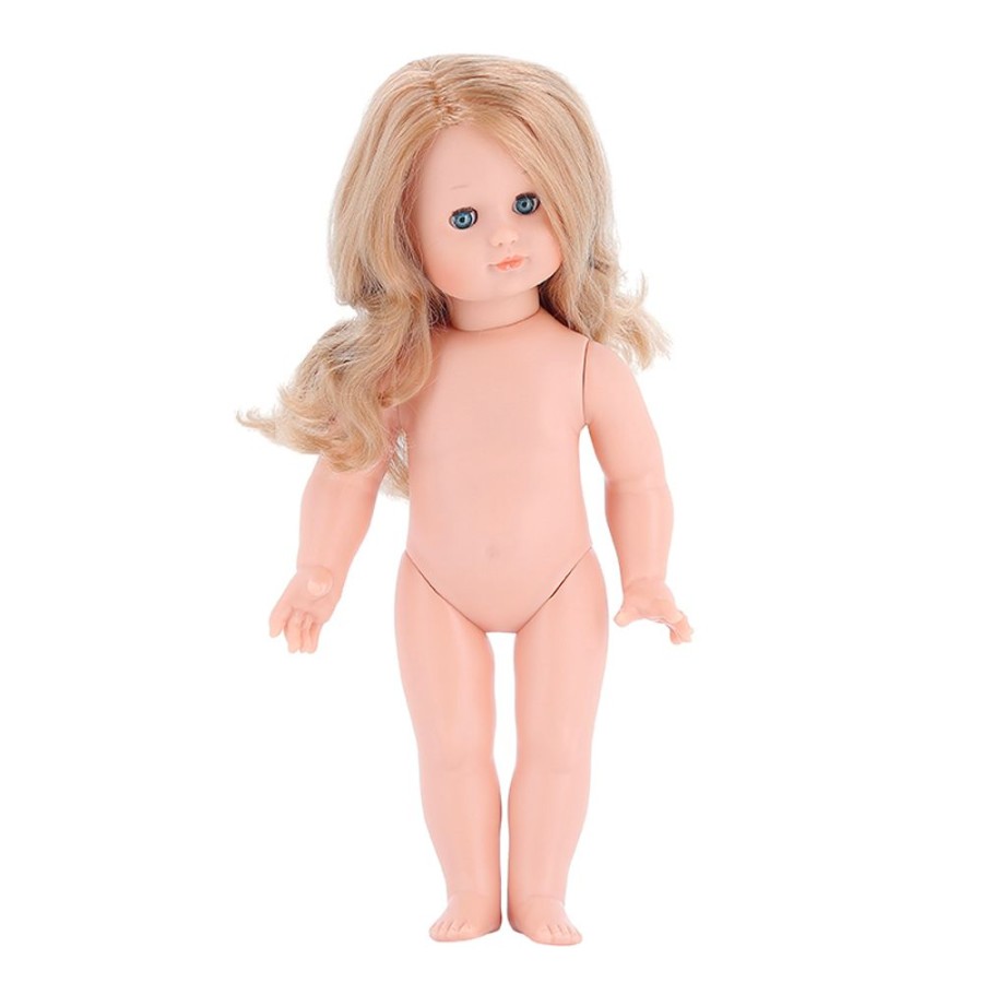 Poupees Petitcollin Vilac | Emilie 39 Cm Nue, Chev. Lgs,Raie De Cote,Blds Yeux Bleus