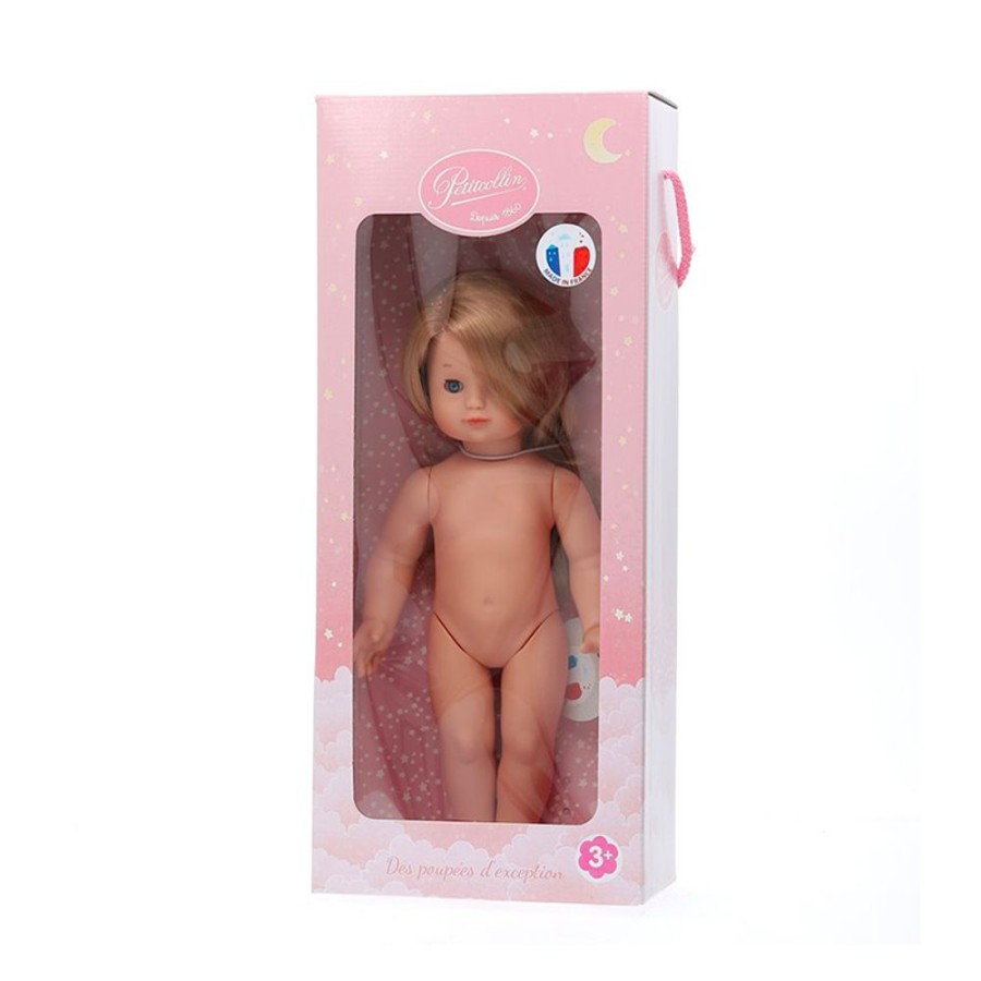 Poupees Petitcollin Vilac | Emilie 39 Cm Nue, Chev. Lgs,Raie De Cote,Blds Yeux Bleus