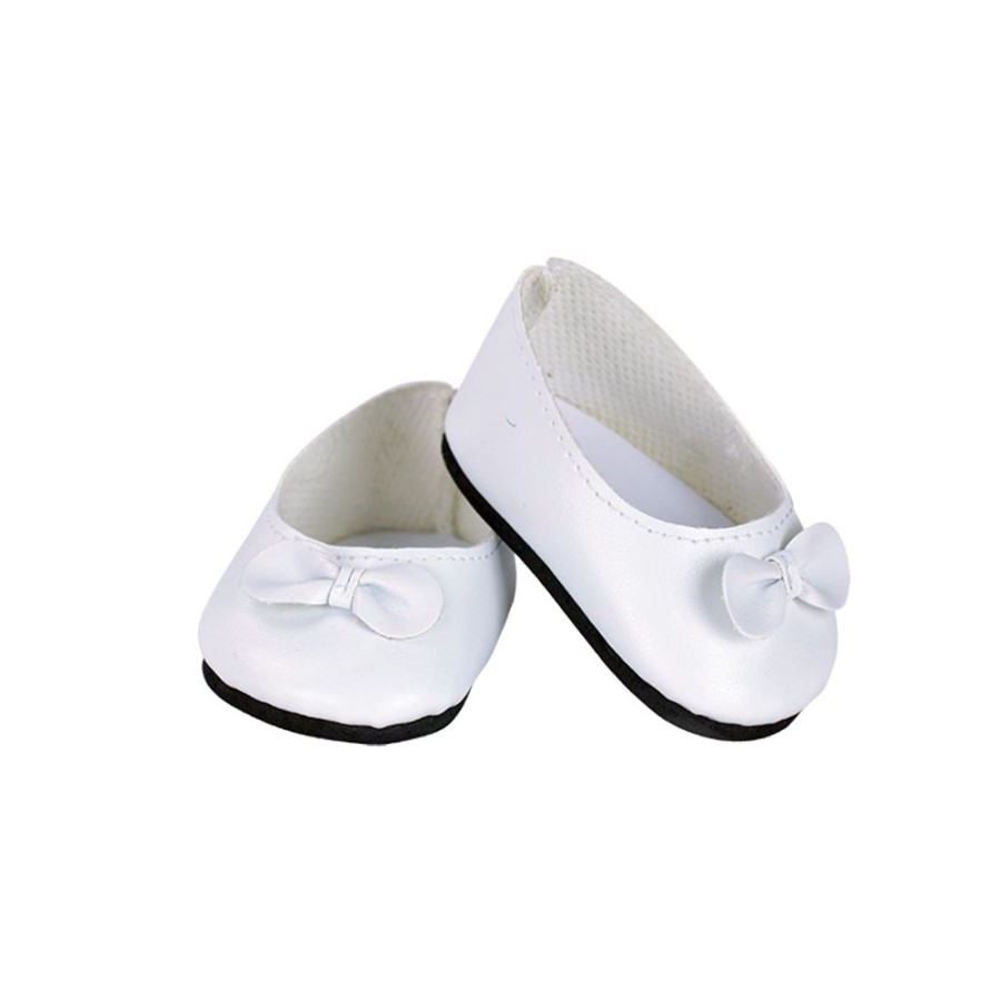 Poupees Petitcollin Vilac Chaussures | Ballerines Blanches Pour Poupee De 39 A 48 Cm