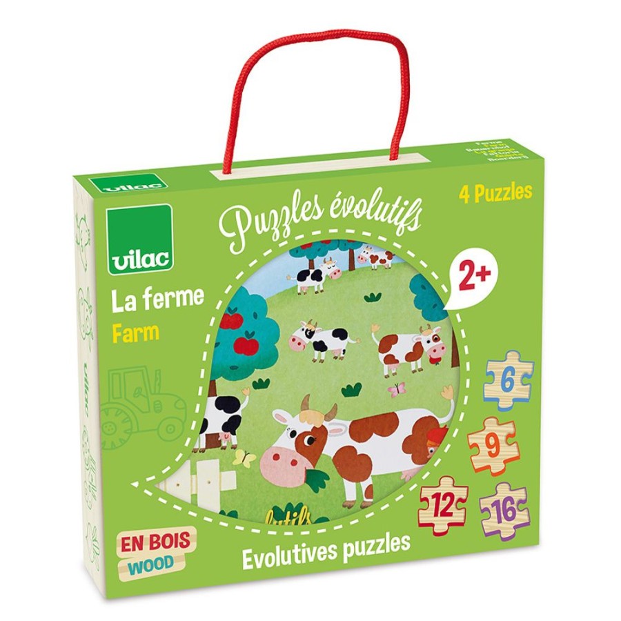 Premier Age Vilac | 4 Puzzles Evolutifs La Ferme