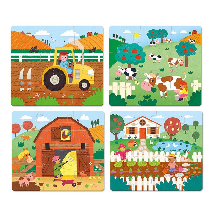 Premier Age Vilac | 4 Puzzles Evolutifs La Ferme