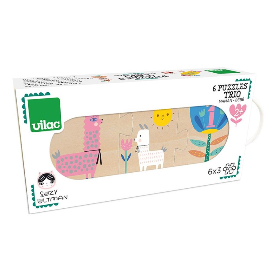 Jeux Vilac | 6 Puzzles Trio Maman-Bebe Suzy Ultman