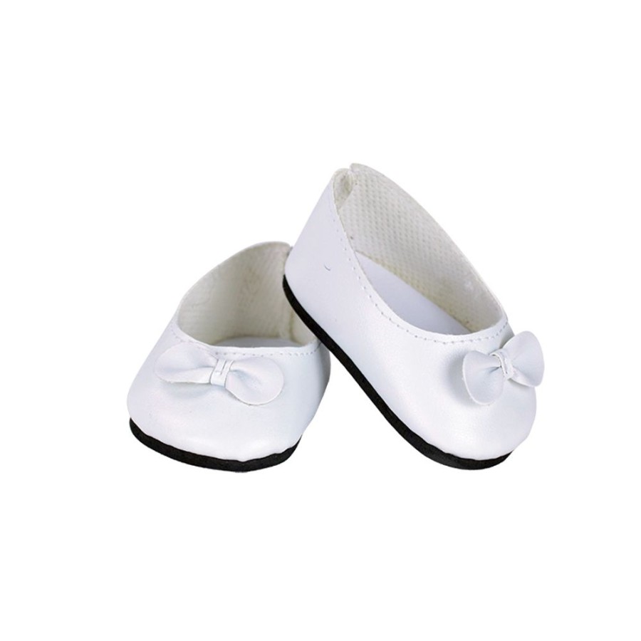 Poupees Petitcollin Vilac Chaussures | Ballerines Blanches Pour Poupee 28 Cm