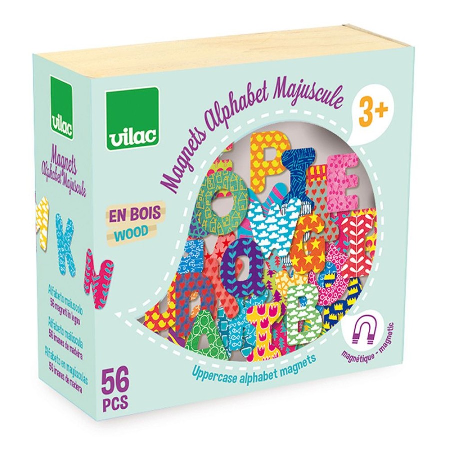 Jeux Vilac | Magnets Alphabet Majuscule 56 Pcs