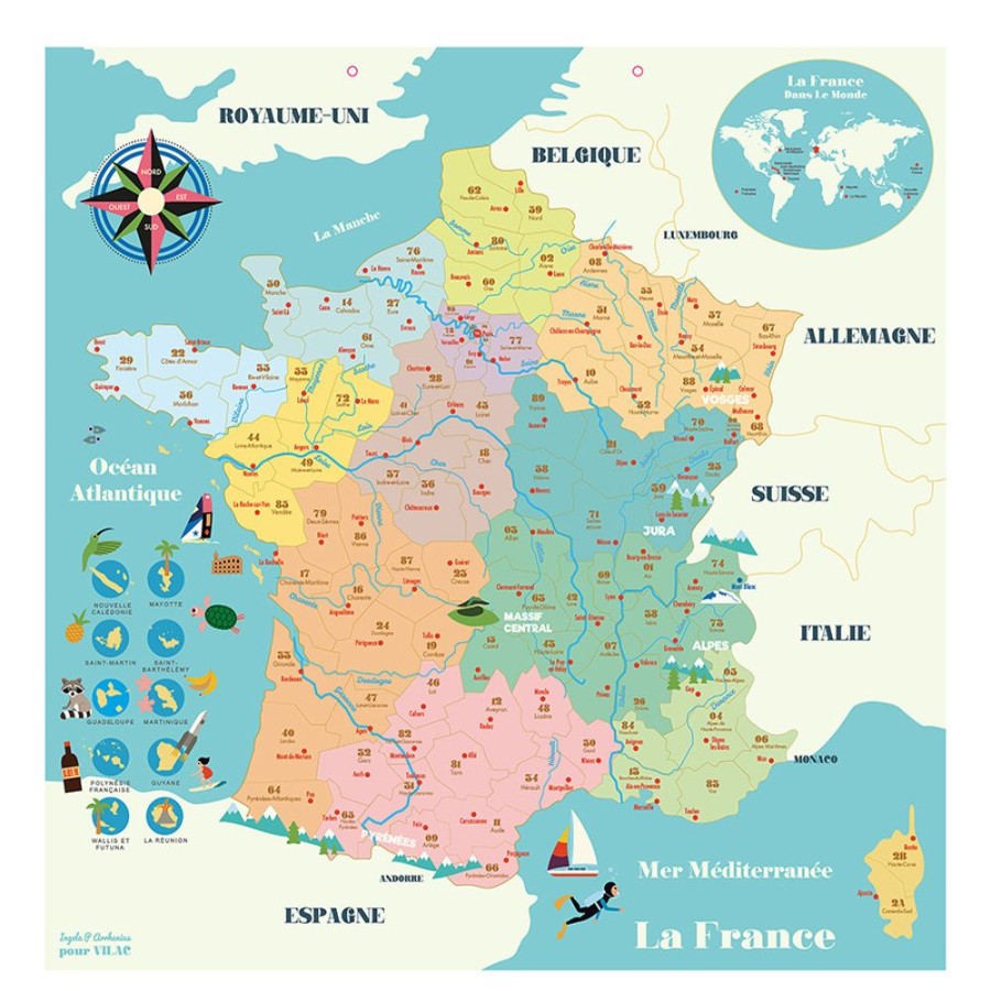 Jeux Vilac | Carte De France Magnetique Ingela P.A