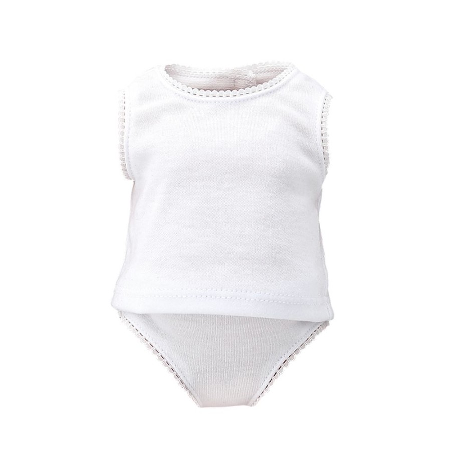 Poupees Petitcollin Vilac Vetements | Slip & Tee-Shirt Blanc Pour Poupee De 36 A 40 Cm