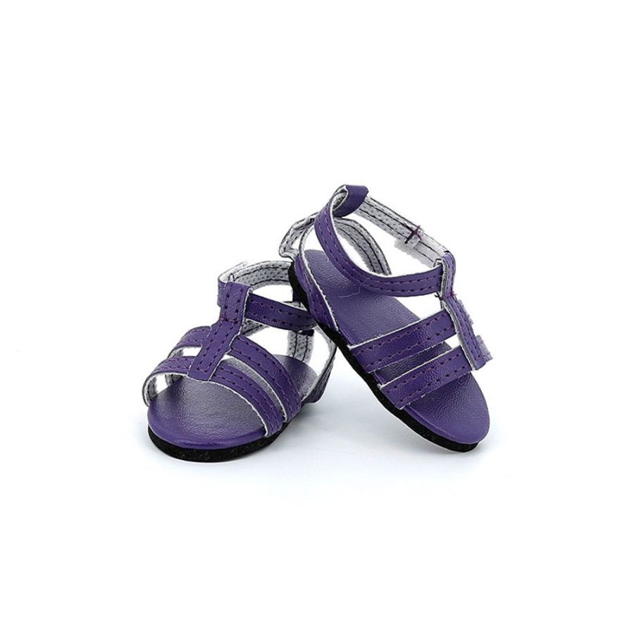 Poupees Petitcollin Vilac Chaussures | Sandales Prune Pour Poupee De 39 A 48 Cm