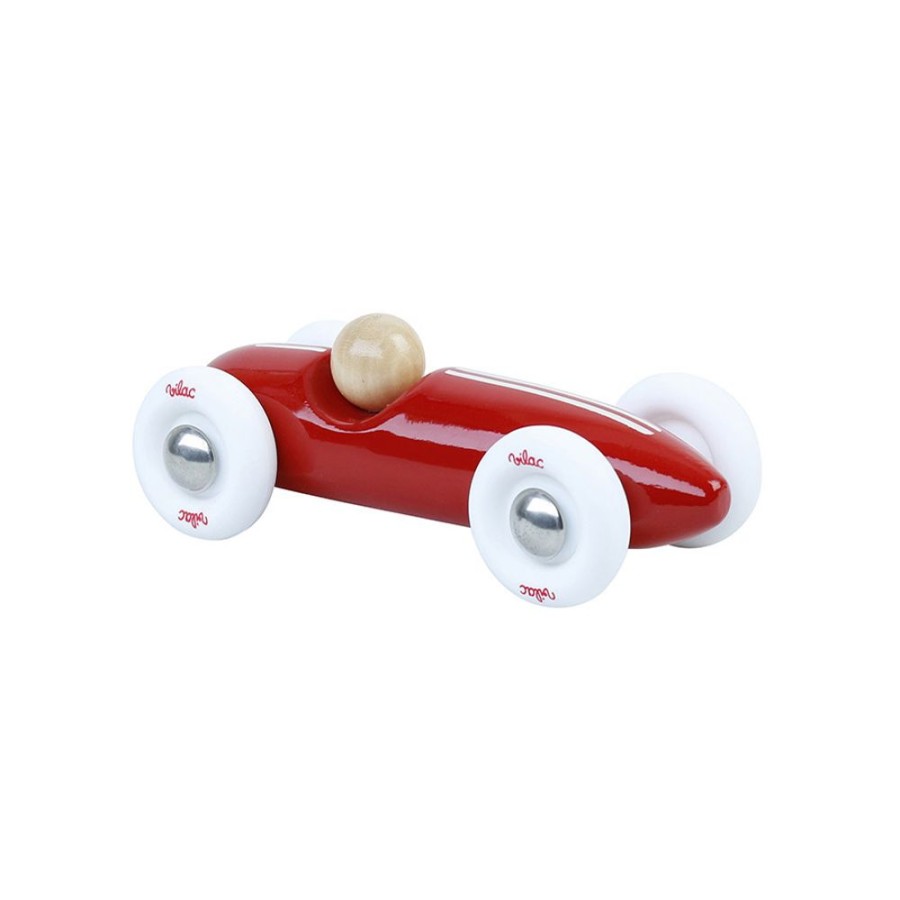 Imitation Vilac | Voiture En Bois, Grand Prix Vintage Petit Modele Rouge