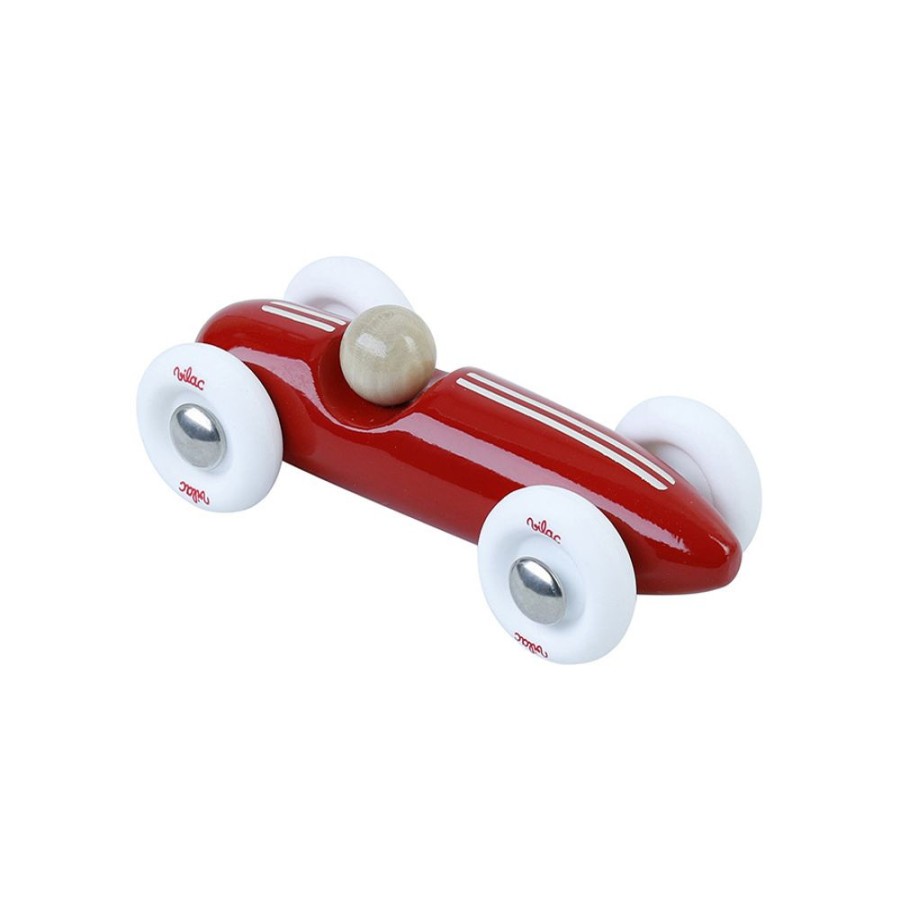 Imitation Vilac | Voiture En Bois, Grand Prix Vintage Petit Modele Rouge