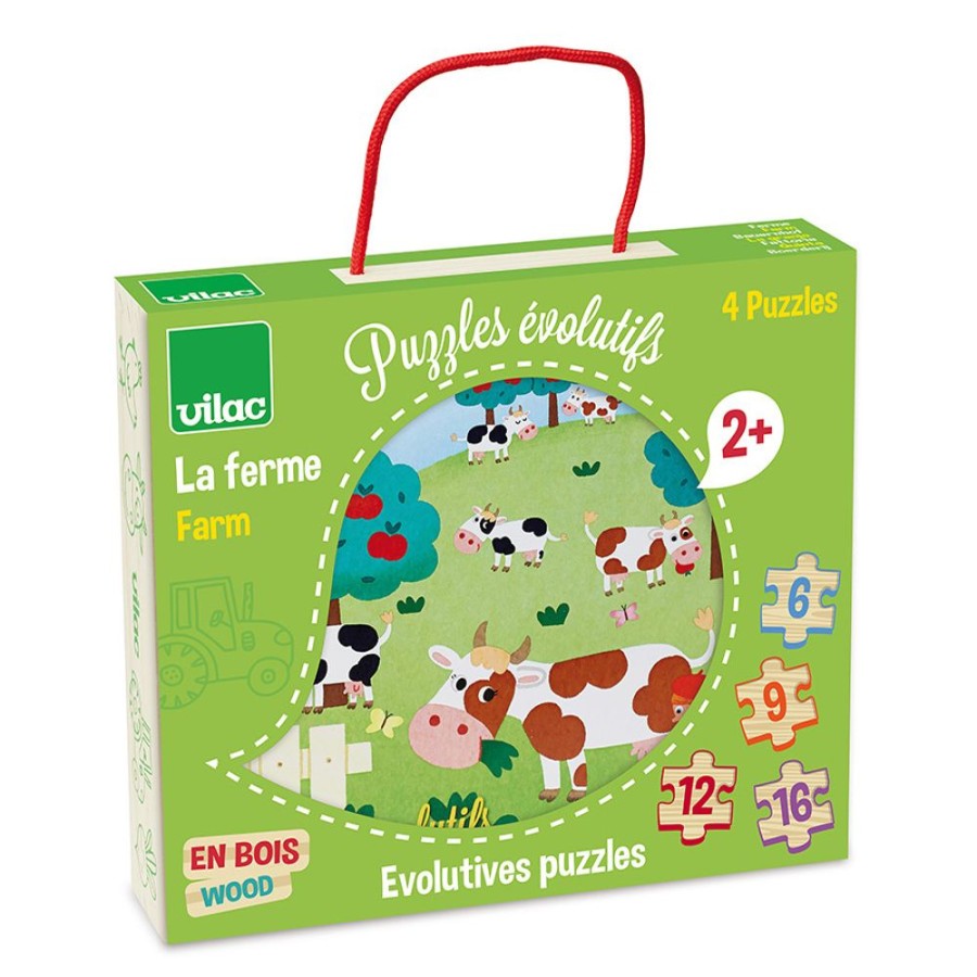 Jeux Vilac | 4 Puzzles Evolutifs La Ferme