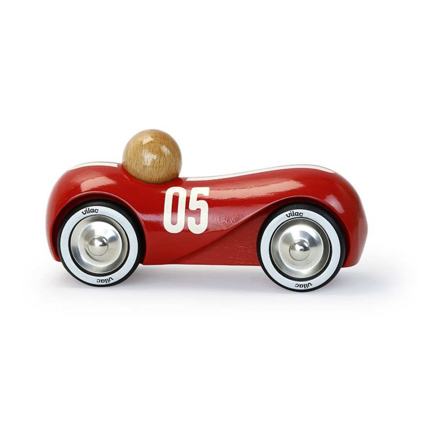 Premier Age Vilac | Voiture En Bois, Streamline Vintage Moyen Modele Rouge