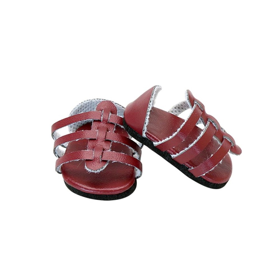 Poupees Petitcollin Vilac Chaussures | Sandales Brunes Pour Poupee 28 Cm