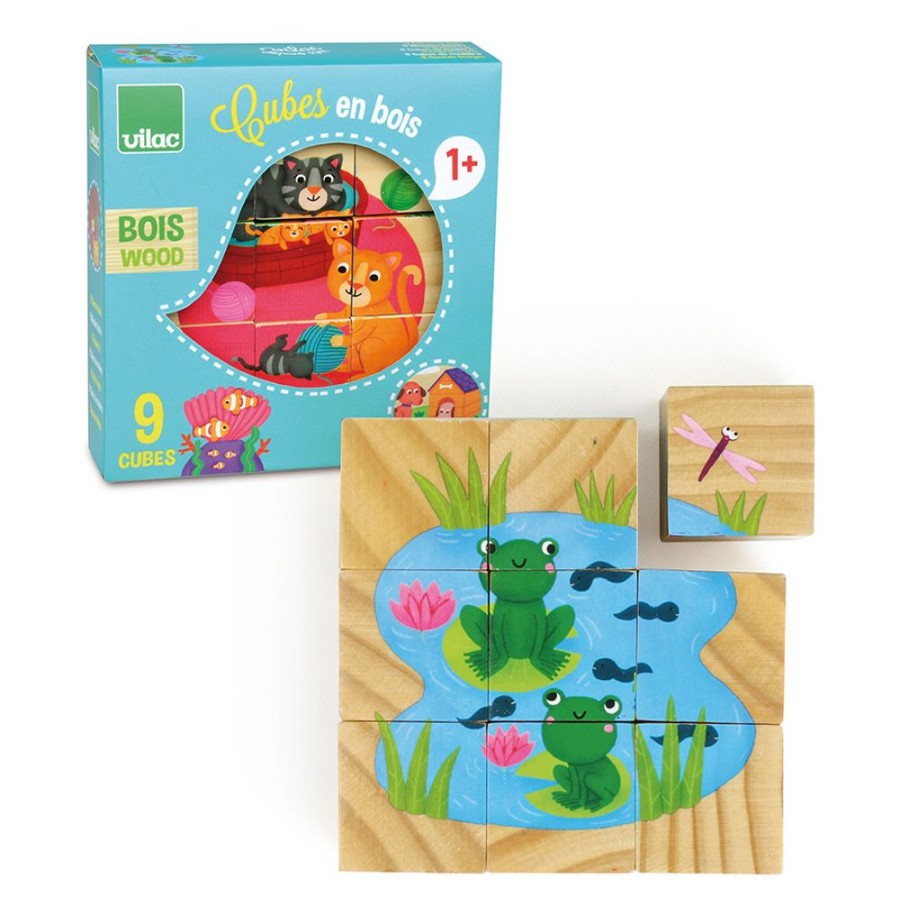 Jeux Vilac | Cubes En Bois Les Animaux