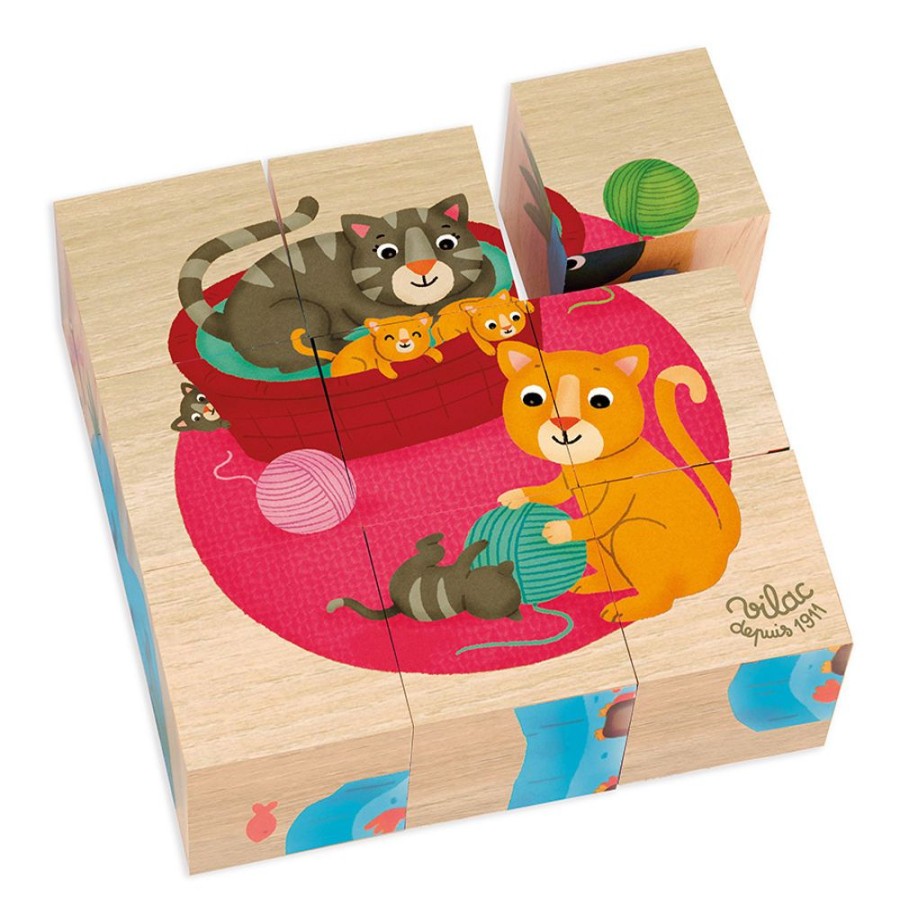 Jeux Vilac | Cubes En Bois Les Animaux