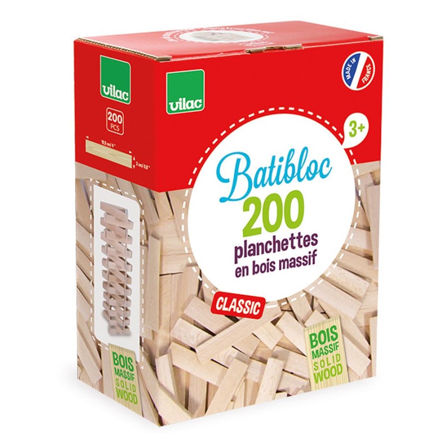 Imitation Vilac | Jeu De Construction, Batibloc Classic 200 Planchettes