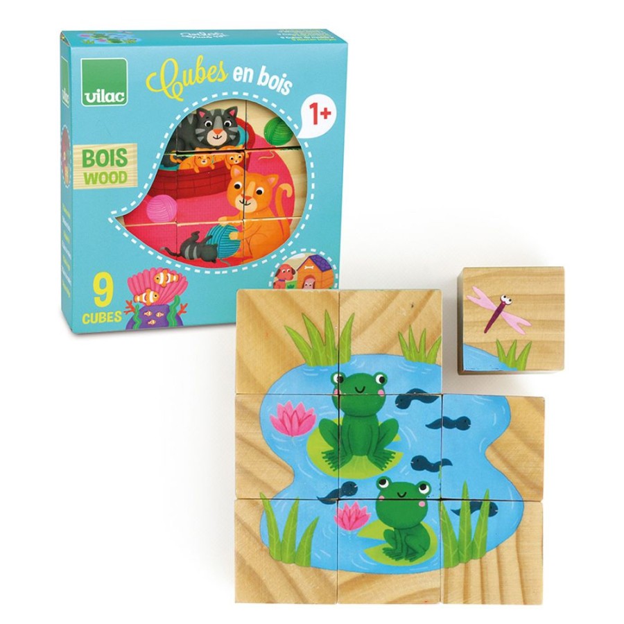 Premier Age Vilac | Cubes En Bois Les Animaux