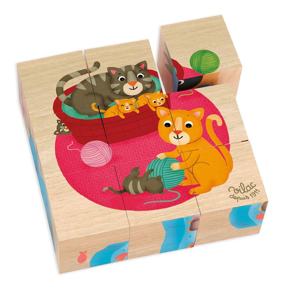 Premier Age Vilac | Cubes En Bois Les Animaux