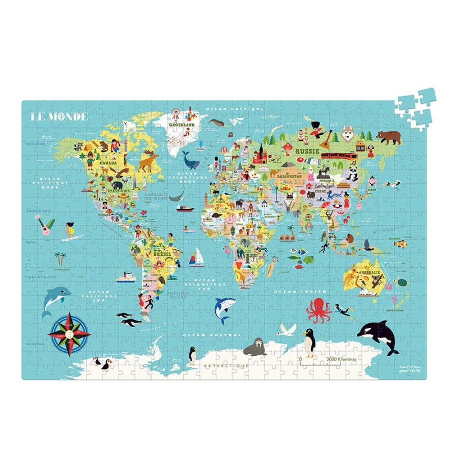 Jeux Vilac | Carte Du Monde Puzzle 500 Pcs Ingela P.Arrhenius