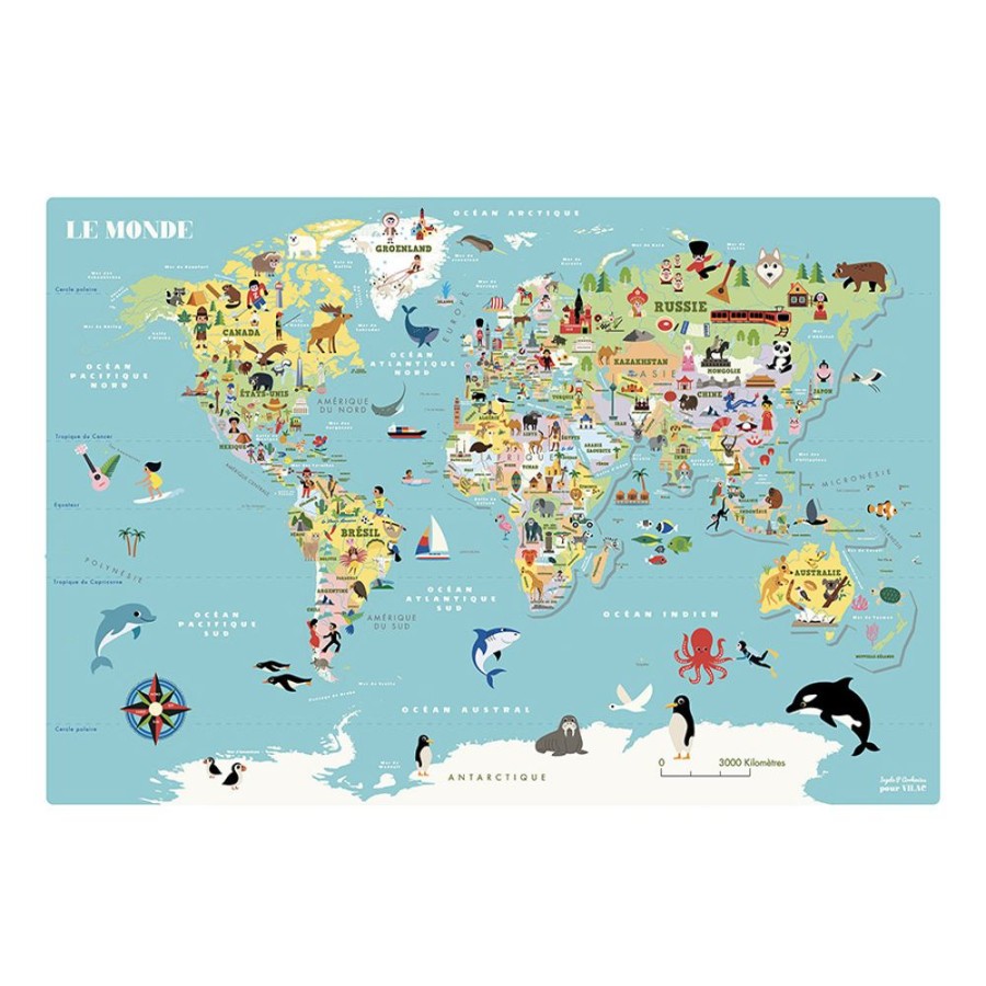 Jeux Vilac | Carte Du Monde Magnetique Ingela P.Arrhenius