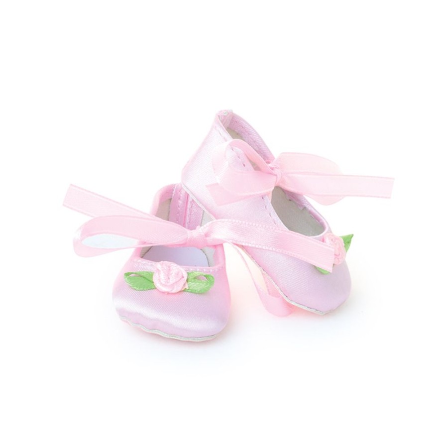 Poupees Petitcollin Vilac | Ballerines Danseuse Roses Avec Fleur Pour Poupee De 39 A 48 Cm