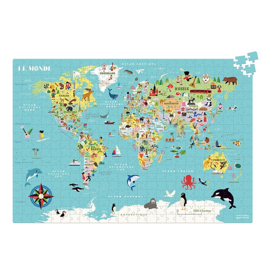 Jeux Vilac | Carte Du Monde Puzzle 500 Pcs Ingela P.Arrhenius