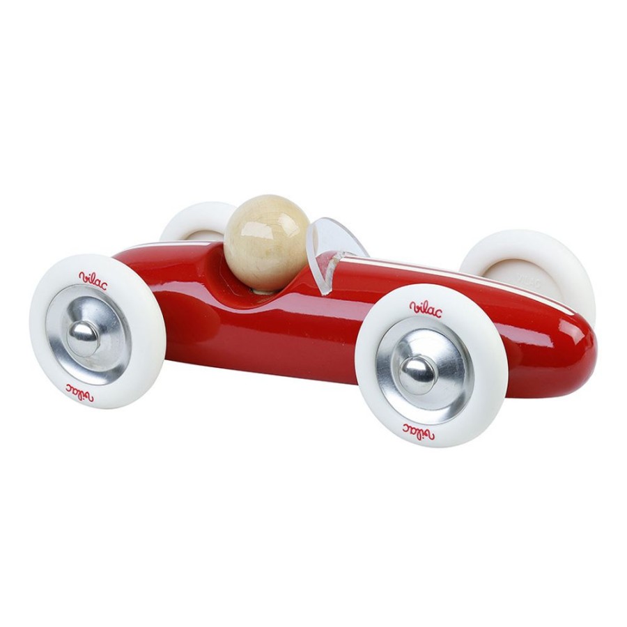 Premier Age Vilac | Voiture En Bois, Grand Prix Vintage Moyen Modele Rouge