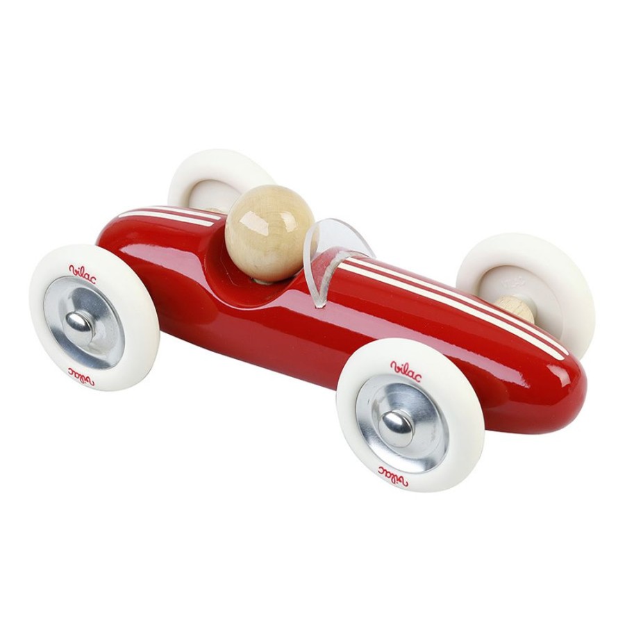 Premier Age Vilac | Voiture En Bois, Grand Prix Vintage Moyen Modele Rouge