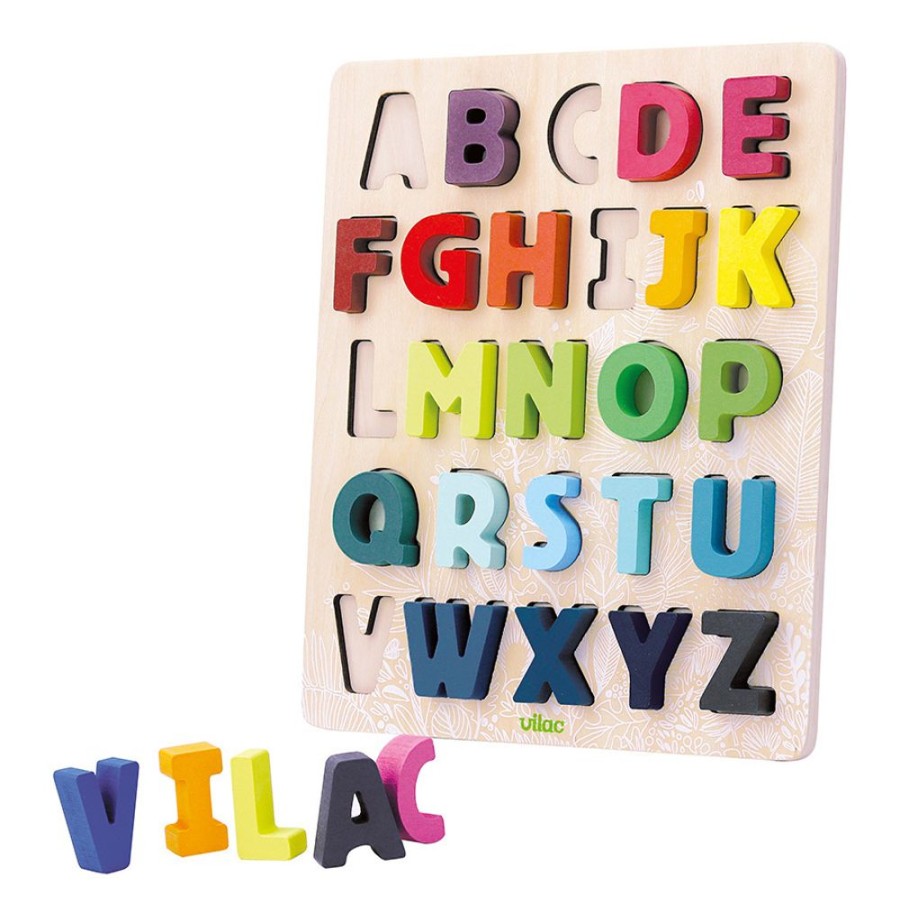 Jeux Vilac | Puzzle Abc Alphabet A Encastrer Sous La Canopee