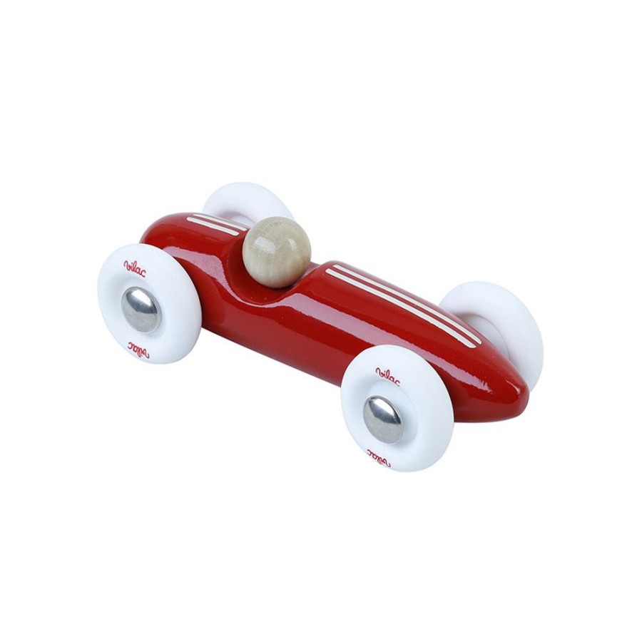 Imitation Vilac | Voiture En Bois, Grand Prix Vintage Petit Modele Rouge