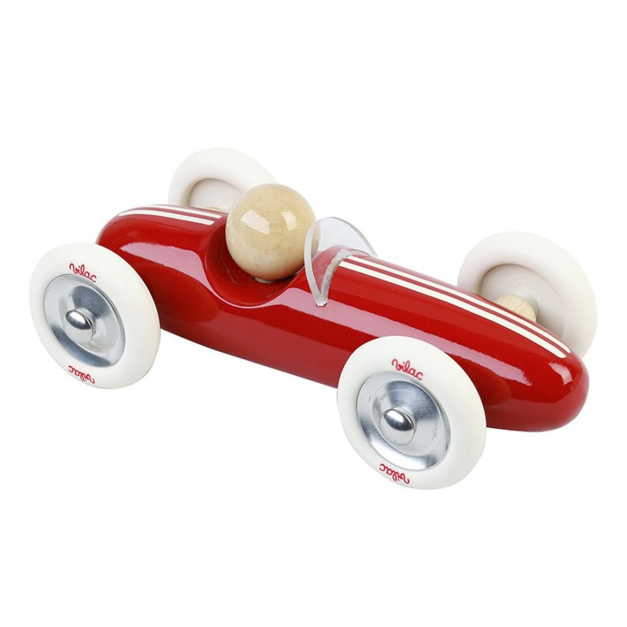 Imitation Vilac | Voiture En Bois, Grand Prix Vintage Moyen Modele Rouge