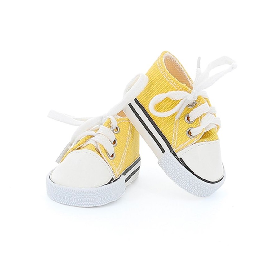 Poupees Petitcollin Vilac Chaussures | Baskets Jaunes Pour Poupee 36 Cm