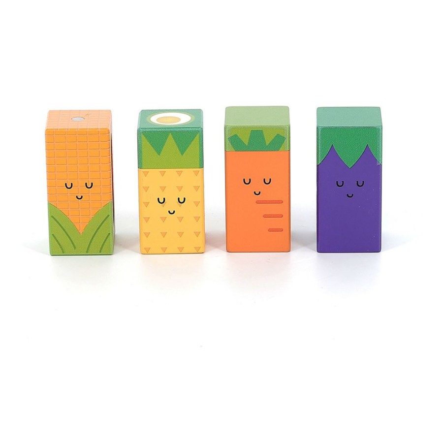 Premier Age Vilac | Cubes Sonores En Bois, Fruits Et Legumes