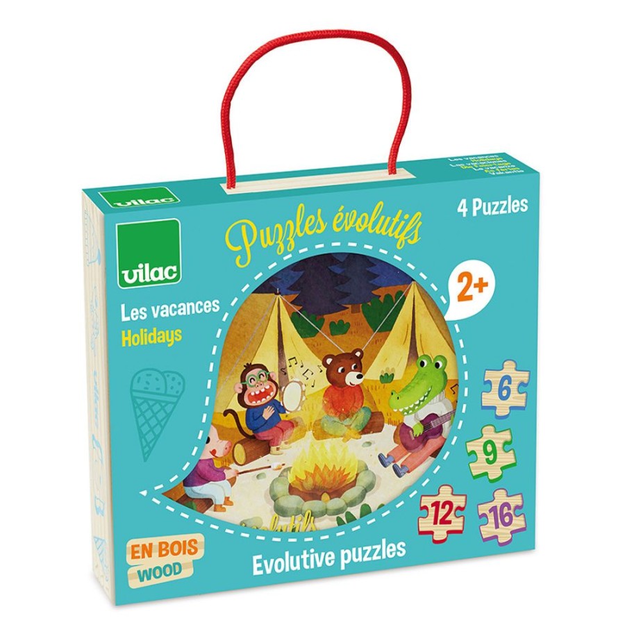 Premier Age Vilac | 4 Puzzles Evolutifs Les Vacances