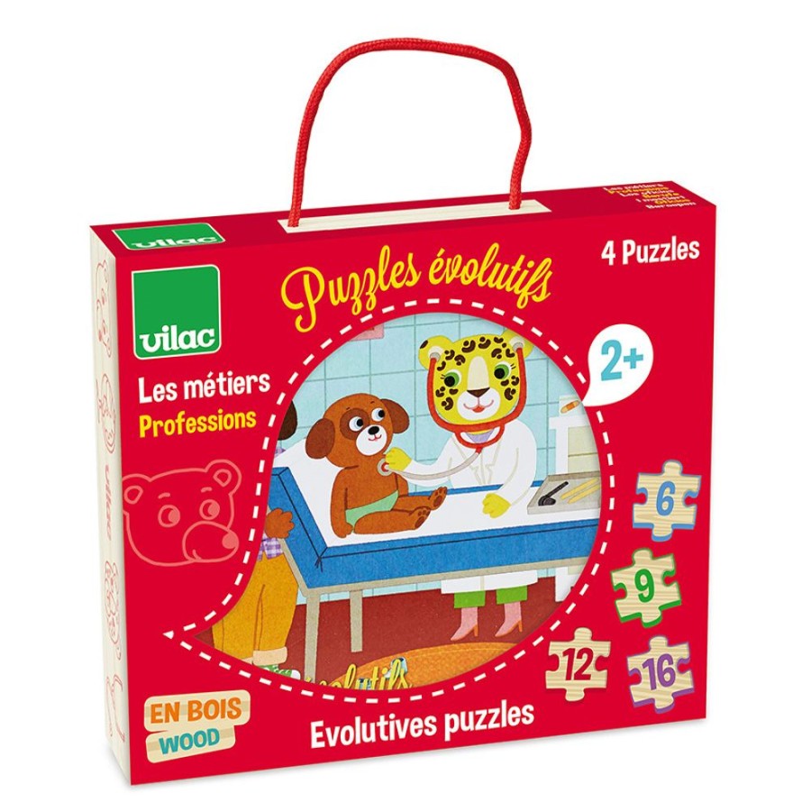 Premier Age Vilac | 4 Puzzles Evolutifs Les Metiers