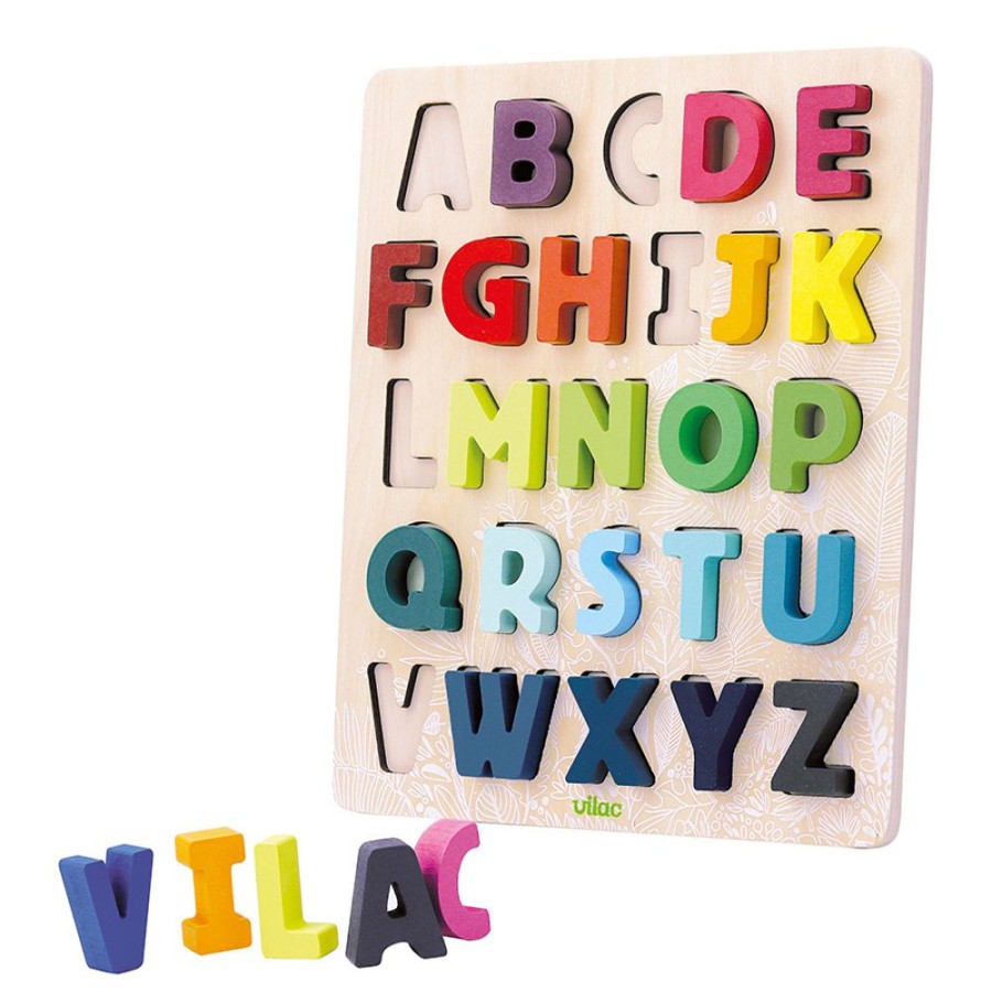 Premier Age Vilac | Puzzle Abc Alphabet A Encastrer Sous La Canopee