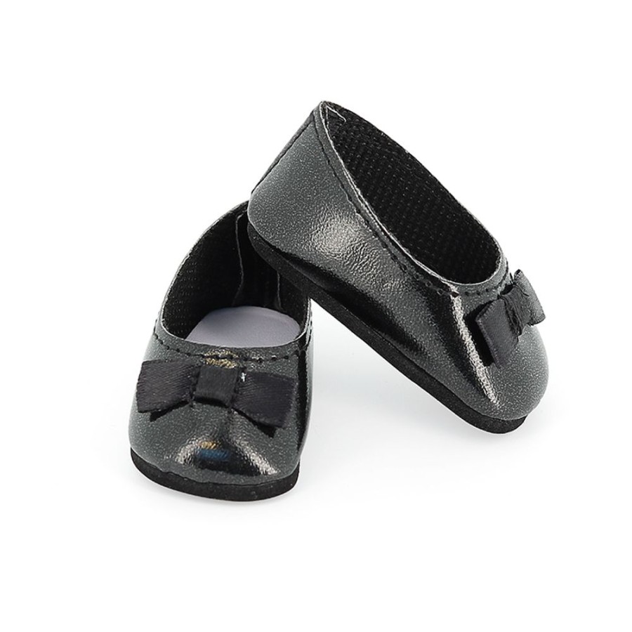 Poupees Petitcollin Vilac Chaussures | Ballerines Noires Pour Poupee De 39 A 48 Cm