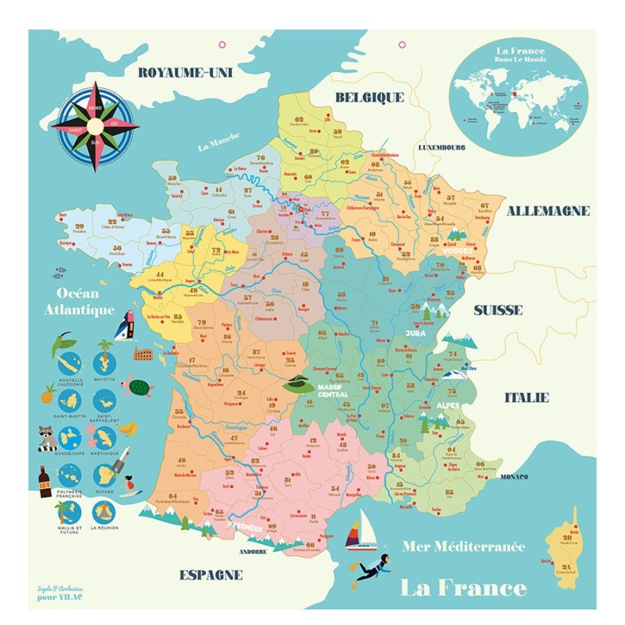 Jeux Vilac | Carte De France Magnetique Ingela P.A