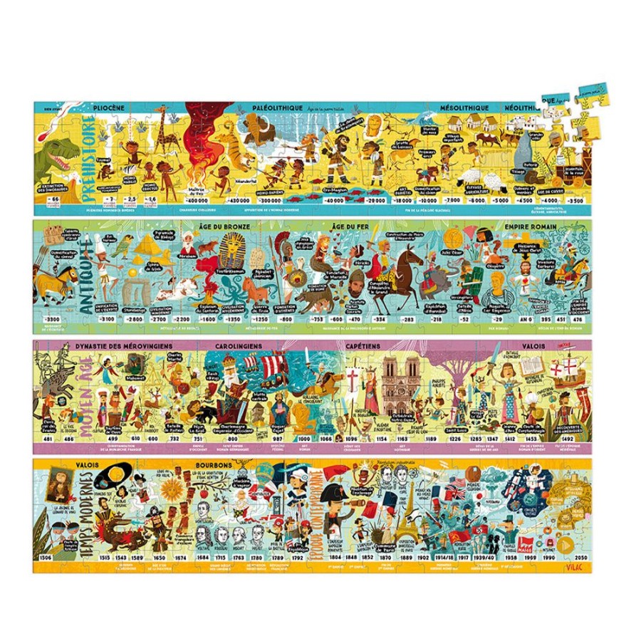 Jeux Vilac | Grande Frise Historique Puzzle 4 X 100 Pcs